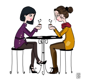 Imagen de amigas tomando café